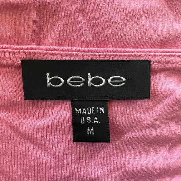 Bebe Y2K Pink Barbiecore Tank Top w/ Flowy Chiffon Bow Adjustable Straps M - Picture 7 of 9